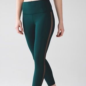 Lululemon High Times 7/8 Pant Deep Green Mesh